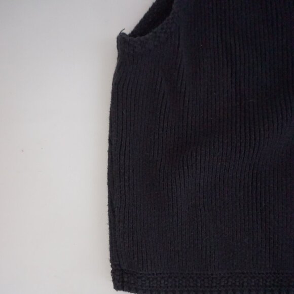Abercrombie & Fitch Black Button Front Ribbed Knit Sleeveless Sweater Vest L - Picture 9 of 10